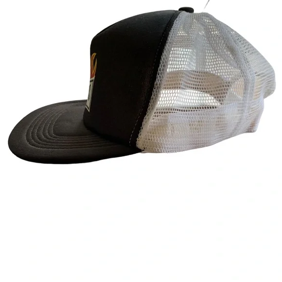 Choppers Snapback Trucker Hat Bikercore White & Black Motorcycle Flames Vintage - Picture 4 of 9